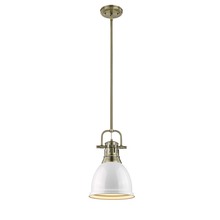  3604-S AB-WH - Duncan Small Pendant with Rod